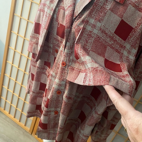 Vintage 80s 90s Jac Dale Womens 10 / 40 Top Button Down Plaid Red Shirt - Picture 4 of 7